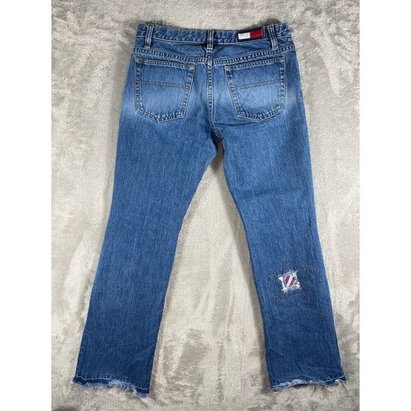 Tommy Hilfiger Women’s American Flag Patchwork Jeans - Size 7 - Picture 2 of 15